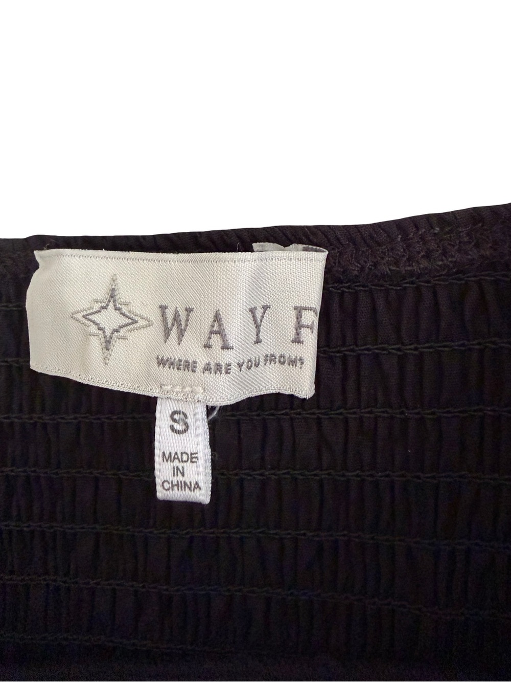 WAYF Smocked Fit & Flare Black Square Neck Midi Sundress Size Small - Picture 10 of 15